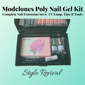 Modelones Poly Nail Gel Kit • UV Lamp • Tips • Tools • Complete Extension Set